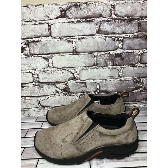 Merrell Jungle Moc Hiking Loafers Beige Leather Slip On Shoes Men Sz 8.5M US - Picture 8 of 14